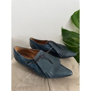 Marc Jacobs Suede & Leather Tassel Lace-up Oxford Flats 37.5 us7